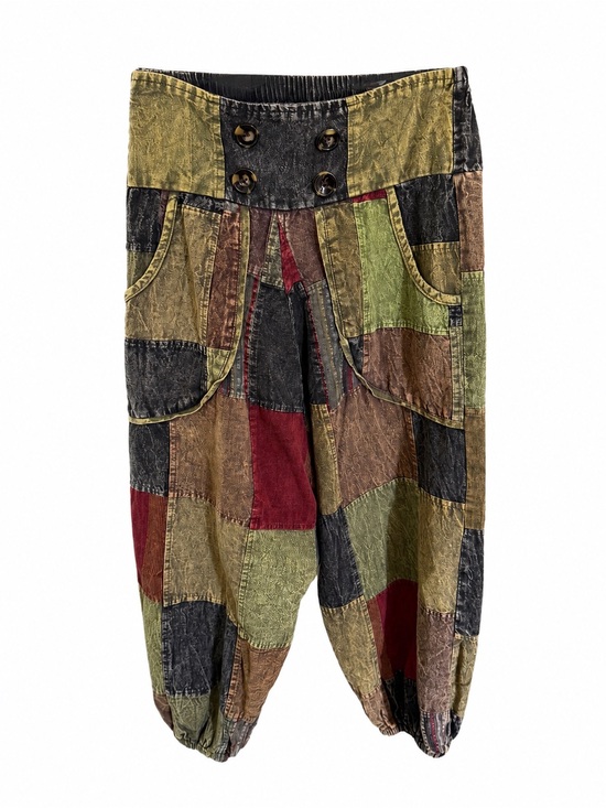 GOA Pants - GOA Patchwork Cargo Harem Pants - Multicolor OS